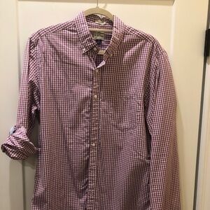 J. Crew White/Purple Mini Plaid Button Down